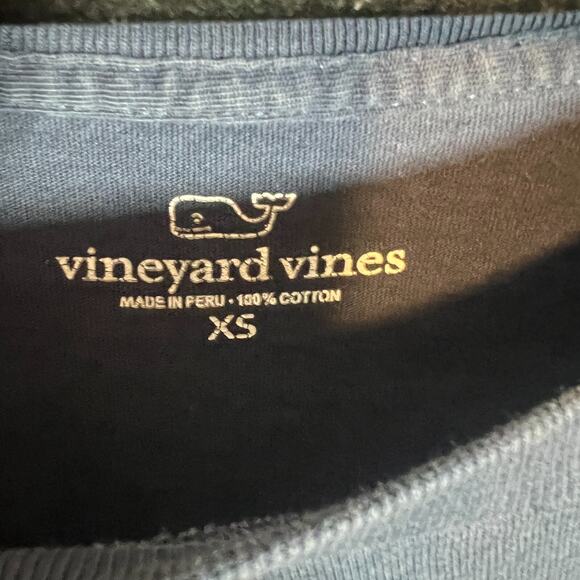 Vineyard Vines Shirt Womens XS Blue Long Sleeve Tshirt Logo Stretch Relaxed Fit - Picture 4 of 9